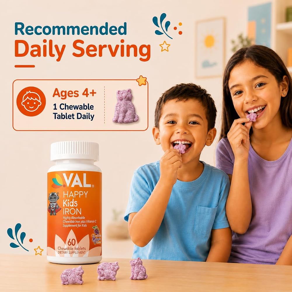 VAL Happy Kids Iron Supplements Chewable Tablets - 60 Count - image 5