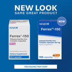 MAJOR Ferrex-150 Polysaccharide-Iron Complex - 100 Capsules - image 3