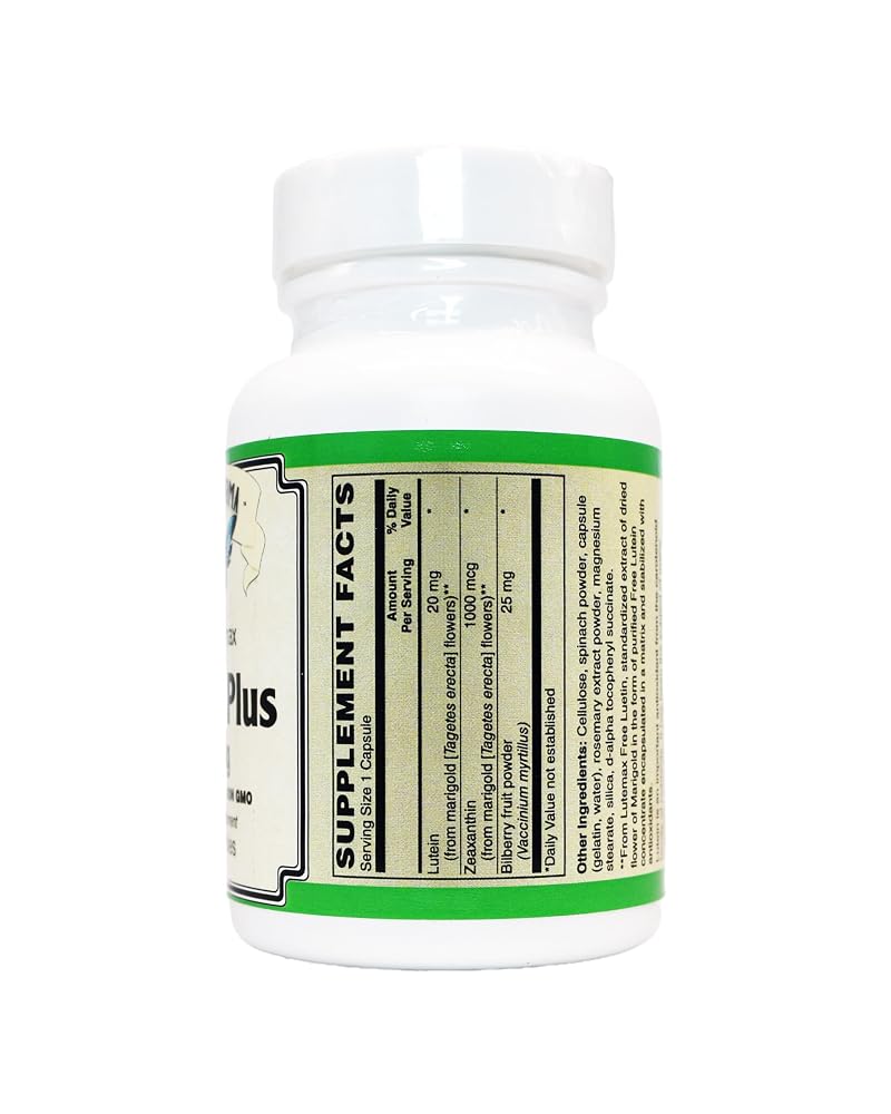 AlchePharma Lutein Plus 20 mg with Zeaxanthin and Bilberry - 30 Capsules - image 3