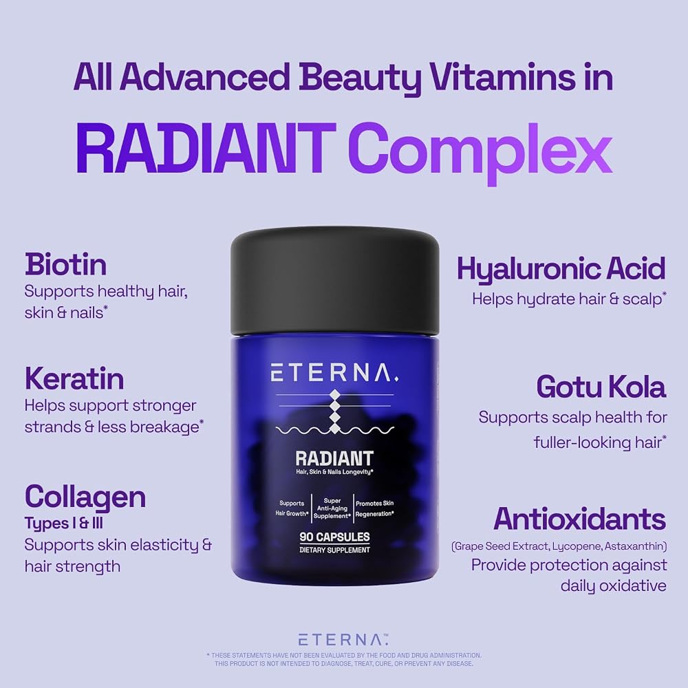 Eterna Radiant Hair Growth Supplement - 90 Capsules - image 7