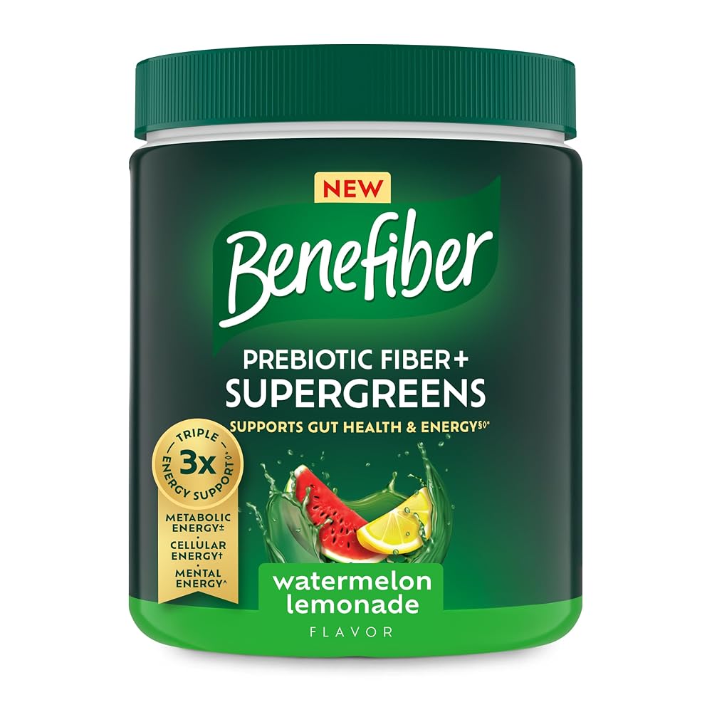 Benefiber Prebiotic Fiber + Supergreens Watermelon Lemonade - 8.8 oz