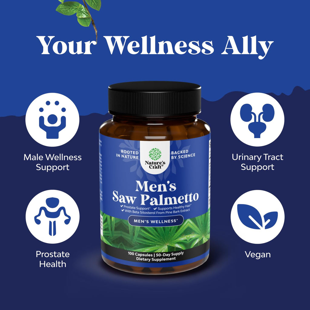 Natures Craft Saw Palmetto for Men with Beta Sitosterol