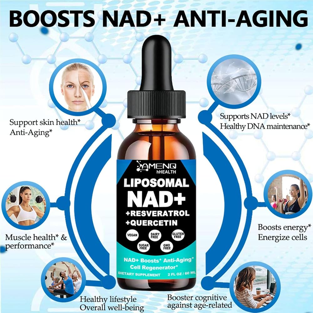 AMENQ hHEALTH NAD Plus Resveratrol Liquid - 2 Fl Oz - image 3
