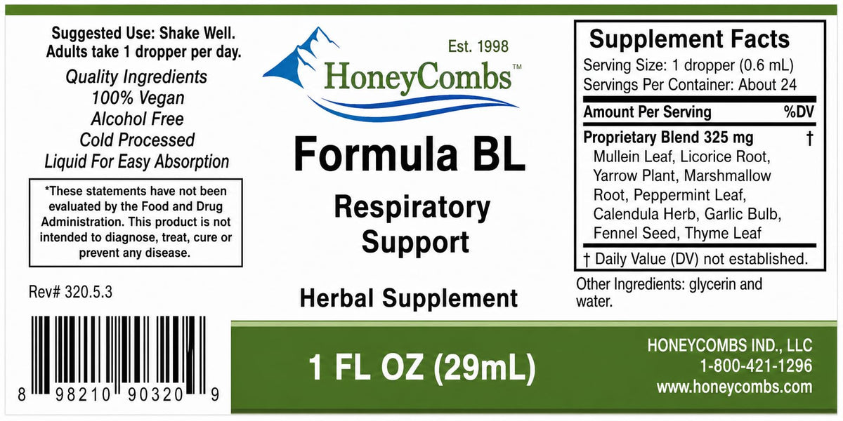 HoneyCombs Mullein Leaf Respiratory Support Drops - 1oz - image 2