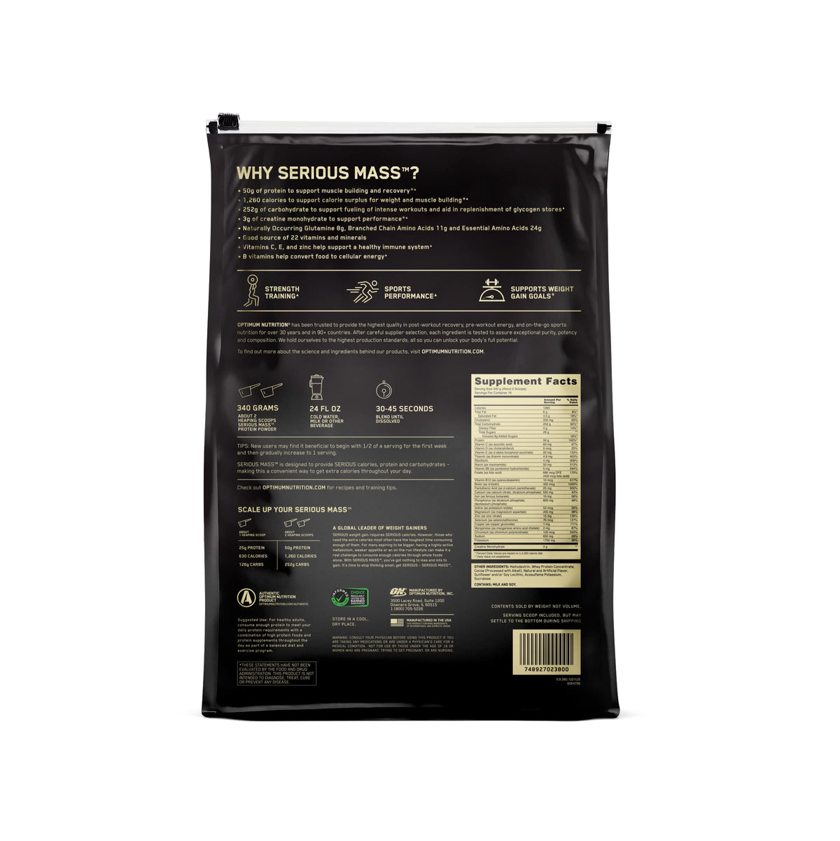 Optimum Nutrition Serious Mass Weight Gainer Protein Powder