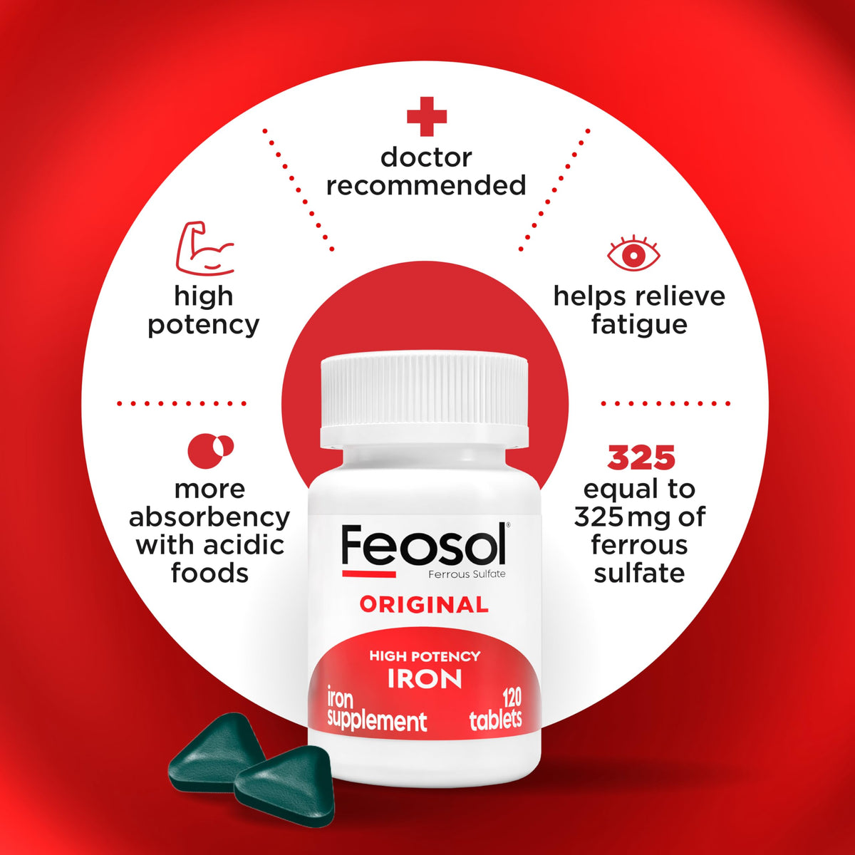 Feosol Original Iron Supplement Tablets 65mg - 240 Tablets - image 3