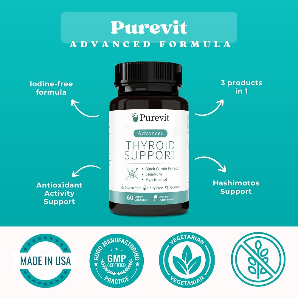 Purevit Advanced Thyroid Support Supplement - 60 Capsules - image 3
