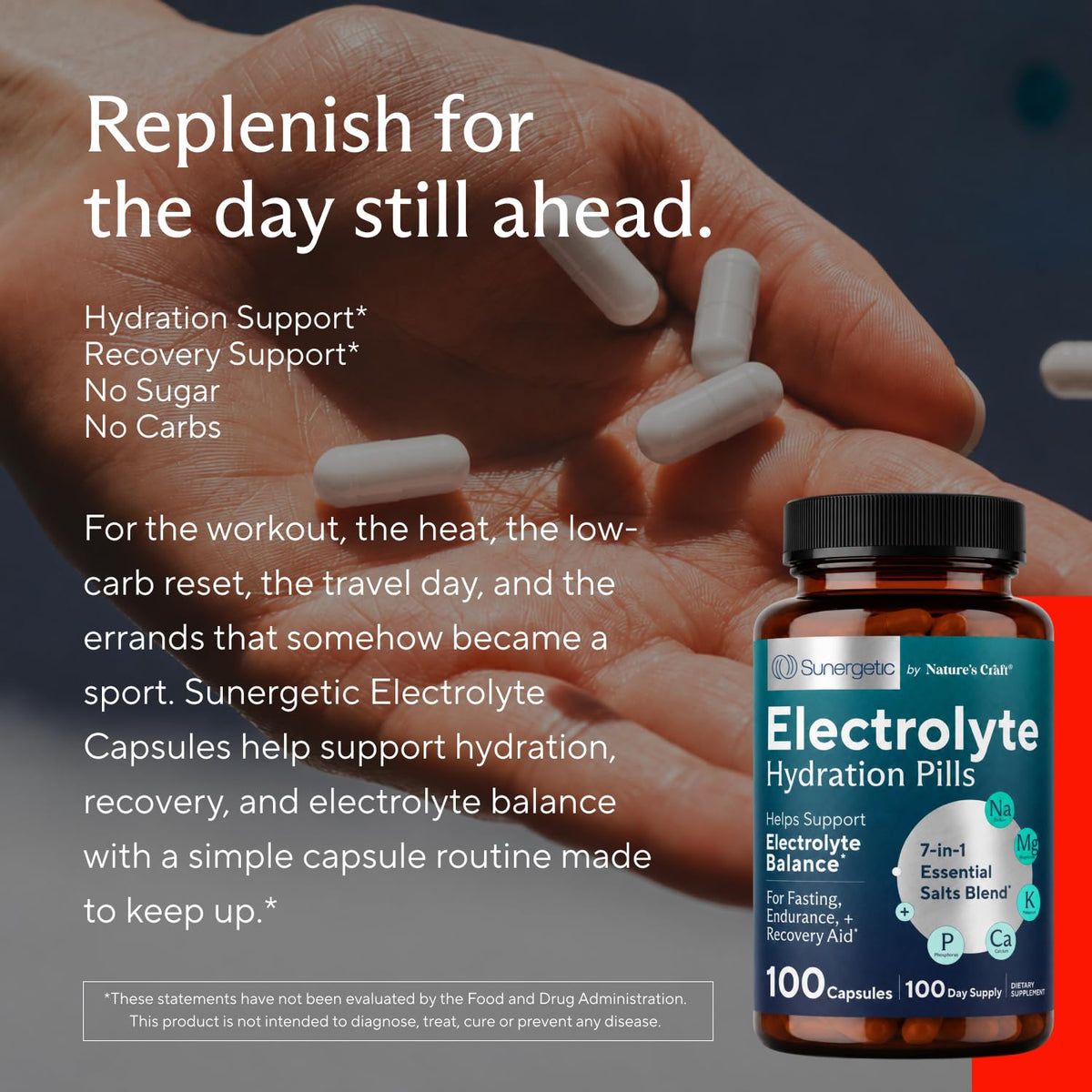 Sunergetic Electrolyte Capsules for Keto & Recovery - 100 Capsules - image 6