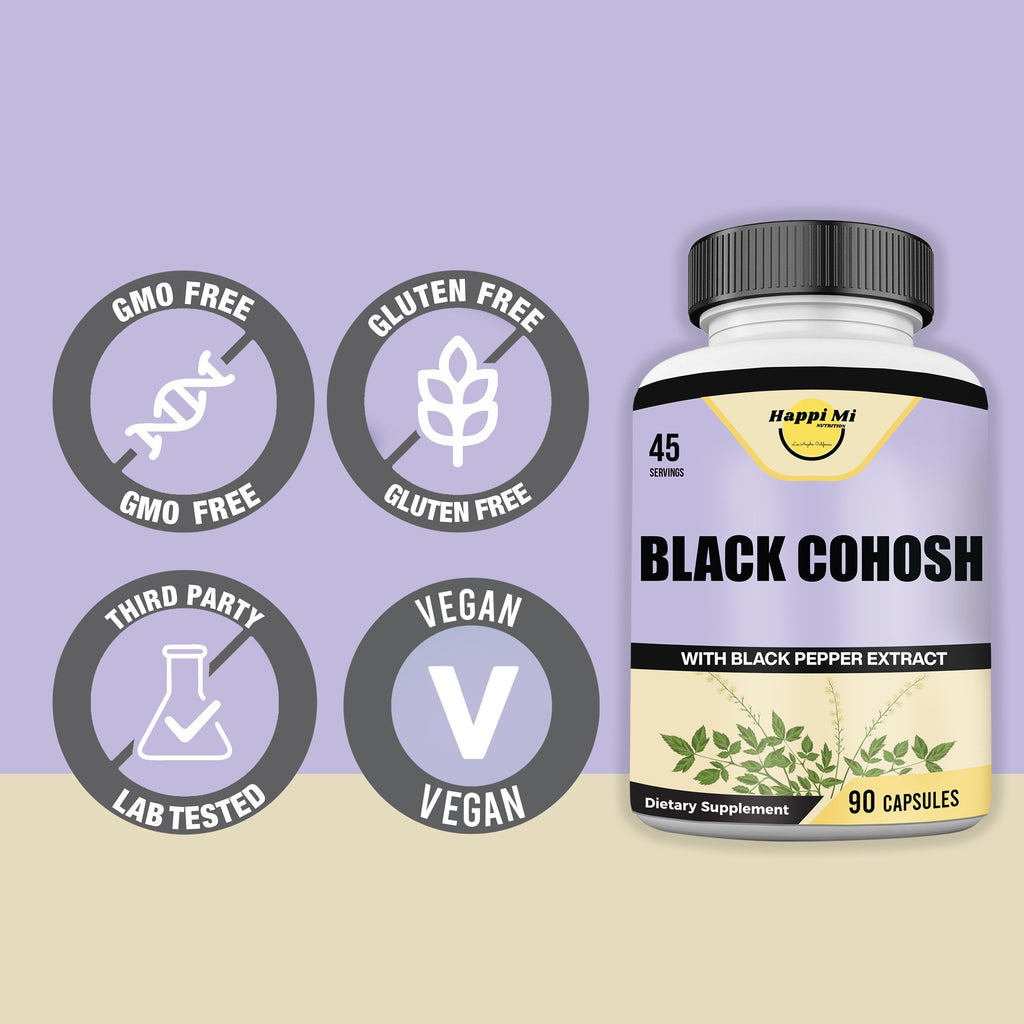 Happi Mi Nutrition Black Cohosh 1300 mg - 90 Vegan Capsules - image 7