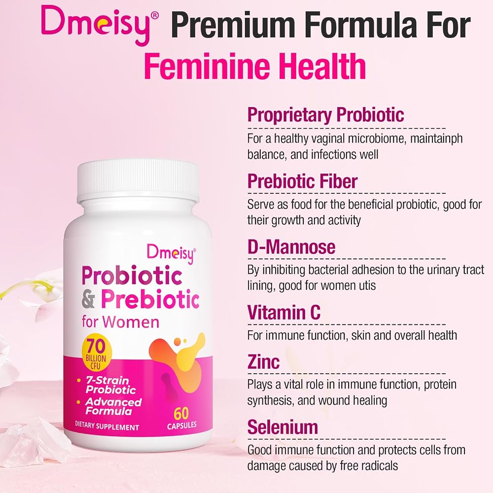 Dmeisy Vaginal Probiotics, 70 Billion CFU Probiotics for Women