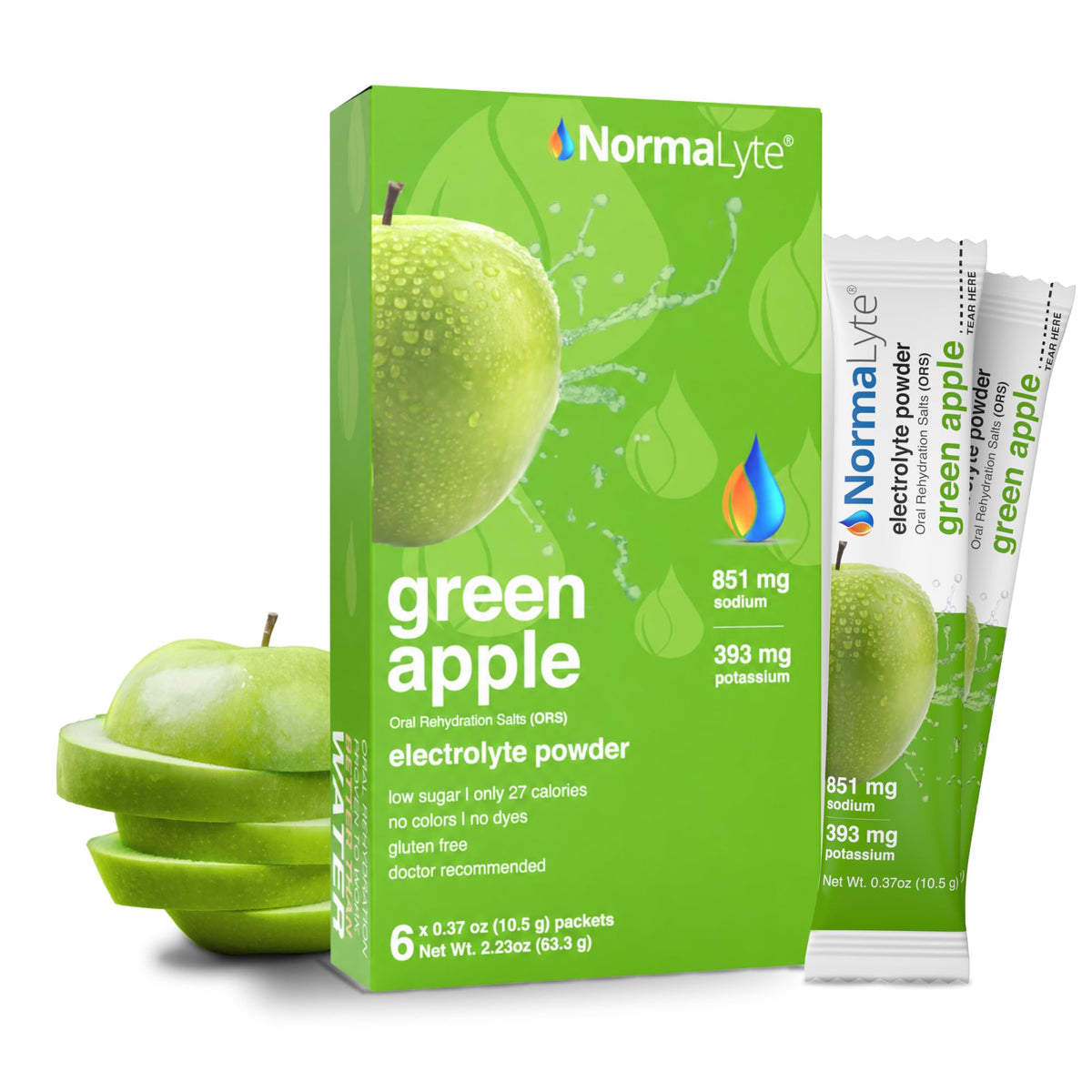 NormaLyte Apple Electrolyte Powder Packets - 6 Count