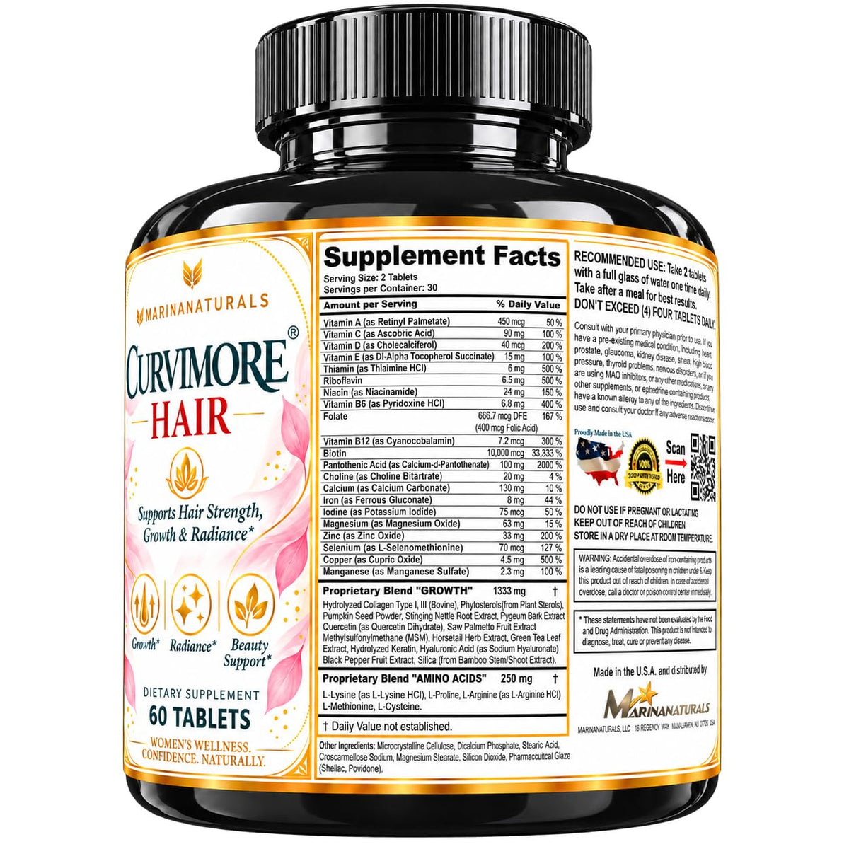 MARINANATURALS CURVIMORE Hair Growth Supplement - 60 Tablets - image 9
