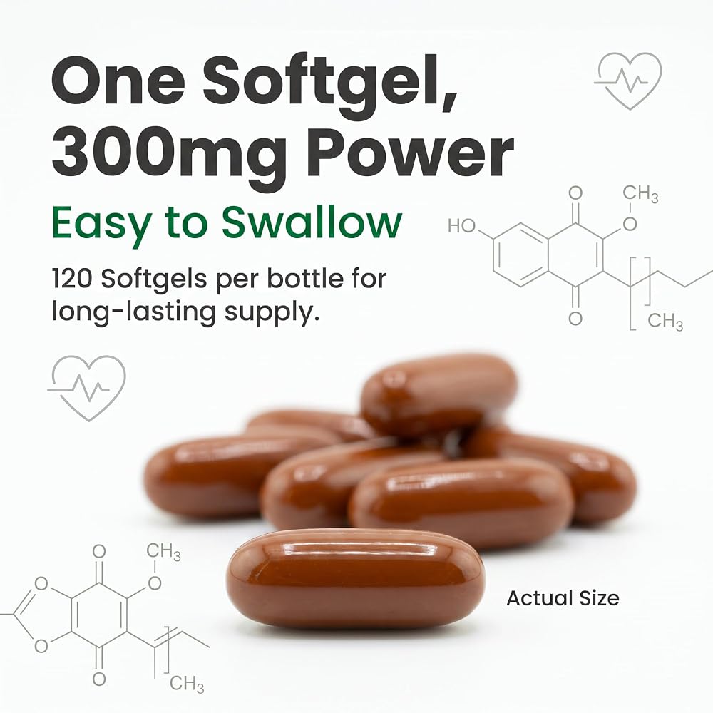 Glymate CoEnzyme Q10 300mg Heart Support - 120 Softgels - image 4