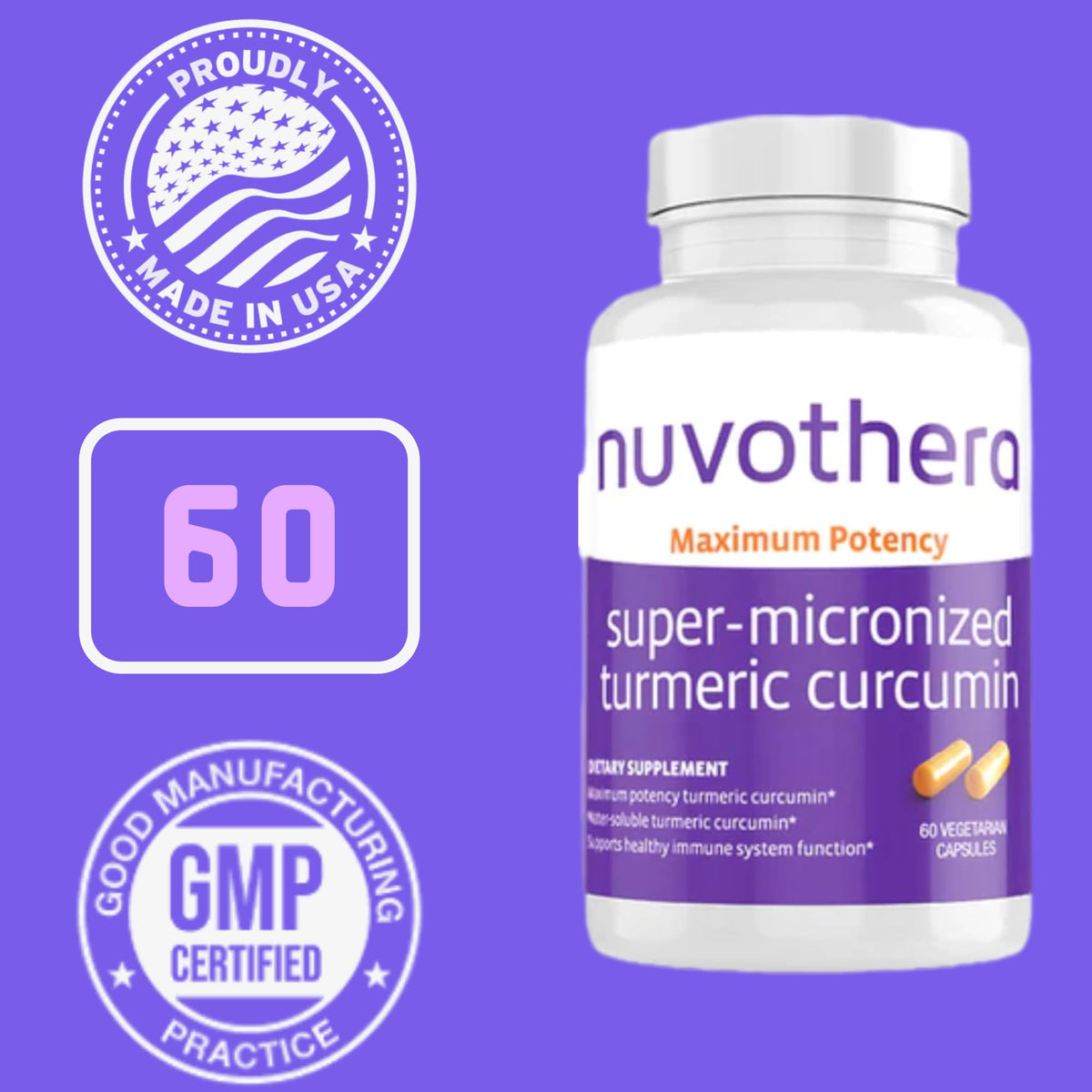 Nuvothera Super-Micronized Turmeric Curcumin Capsules - 120 Capsules - image 8