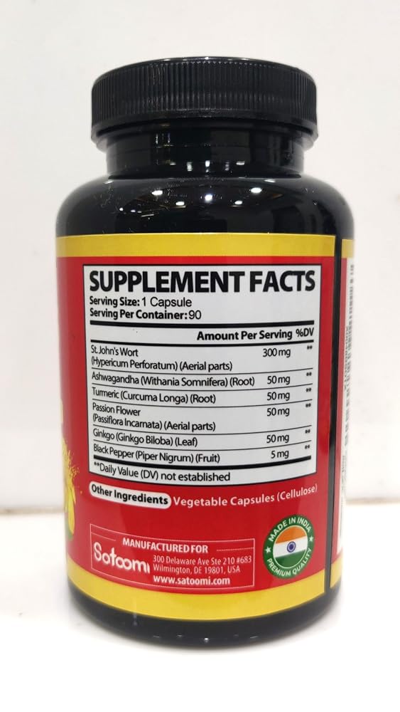 Satoomi St. John's Wort Capsules Extract Supplement - 90 Vegetarian Capsules - image 3