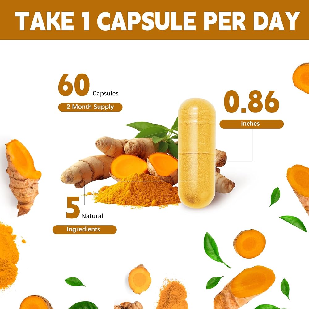 YMINGKJ Turmeric Curcumin Supplement with Black Pepper