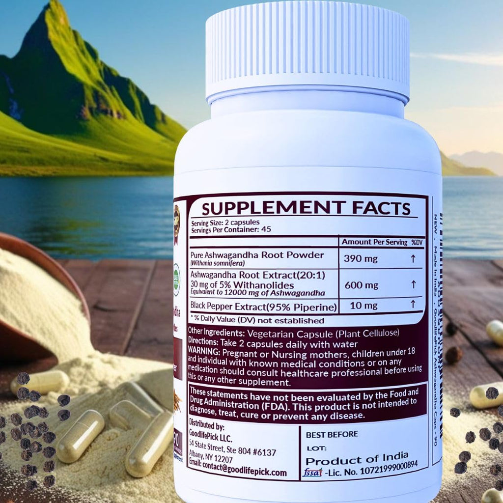 GoodlifePick Ashwagandha Capsules with Black Pepper