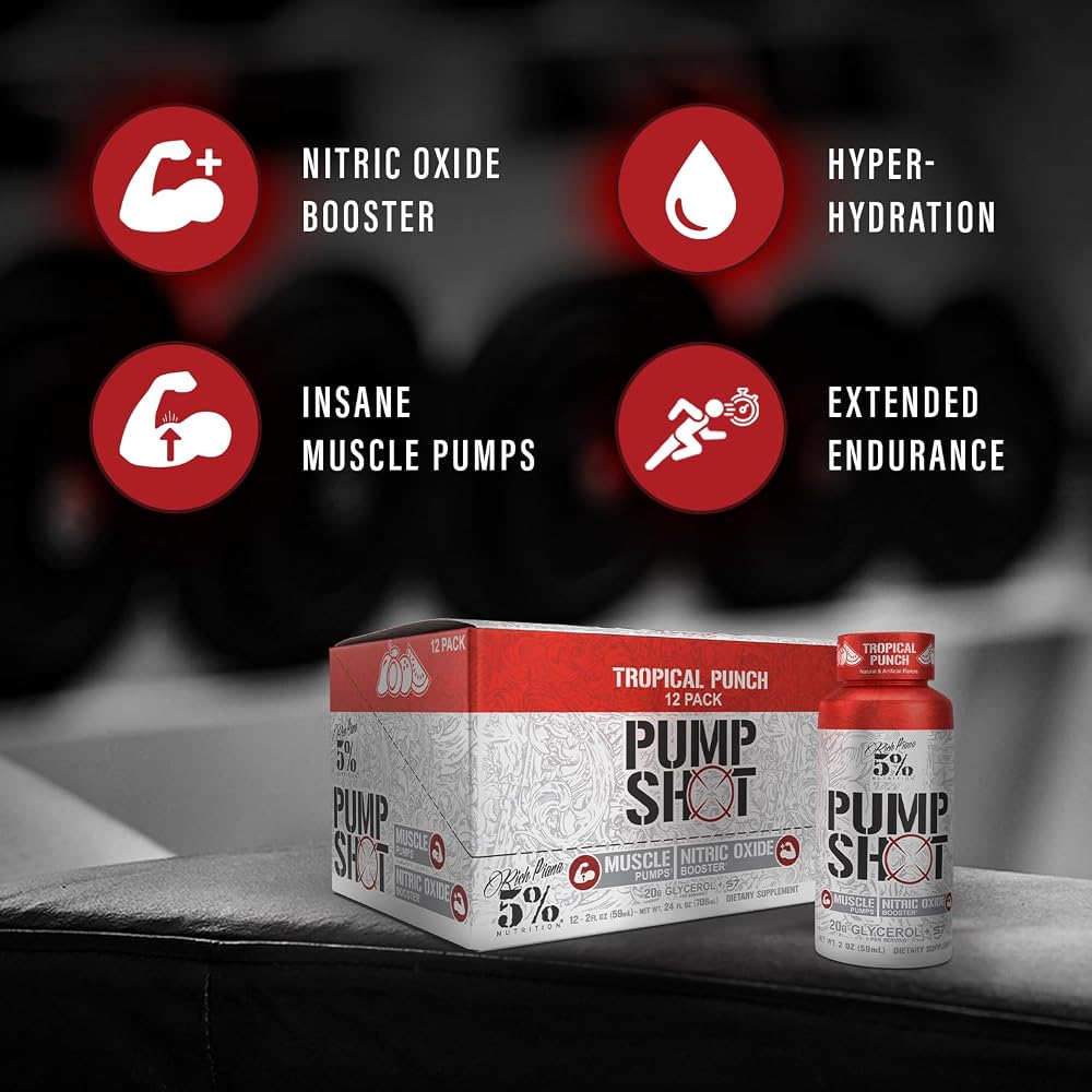 5% Nutrition Pump Shot Liquid Glycerol + S7 Supplement - 12 Pack - image 4