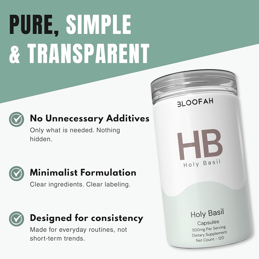 Bloofah Holy Basil Leaf Extract 500mg - 120 Capsules - image 6