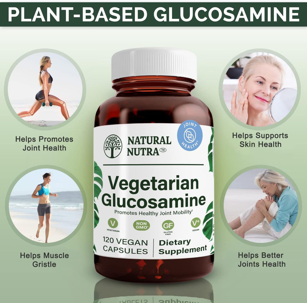 Natural Nutra Vegan Glucosamine Hydrochloride - 120 Capsules - image 3