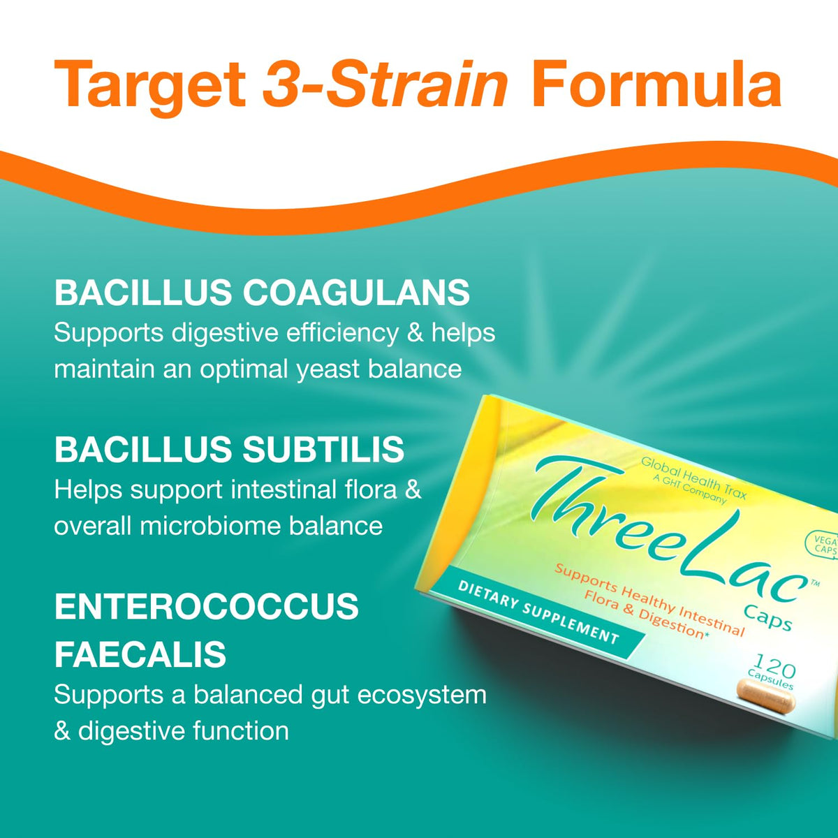 GHT Global Health Trax Global Health Trax GHT - ThreeLac Probiotic