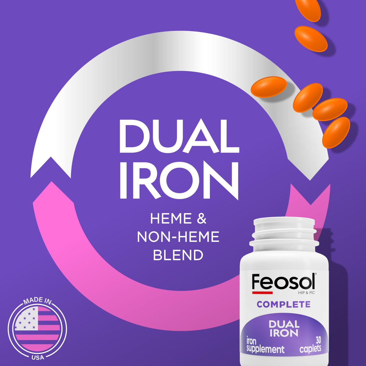 Feosol Complete Iron Supplement Caplets - 30 Count (Pack of 36) - image 3