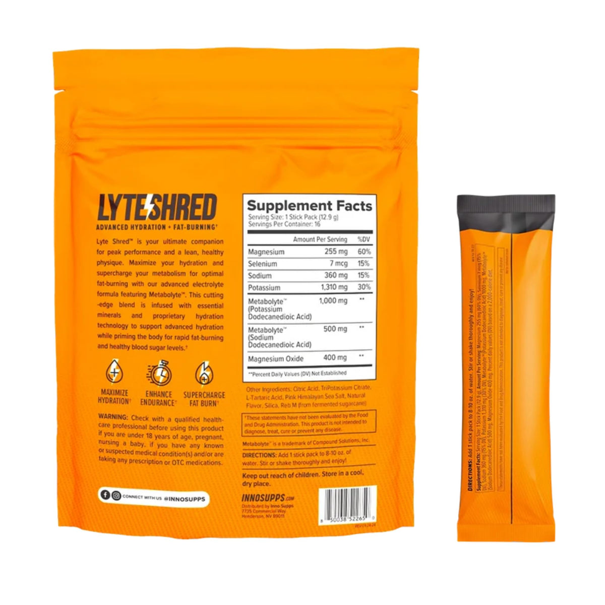 InnoSupps Inno Lyte Shred Hydration Packets - Electrolyte Powder