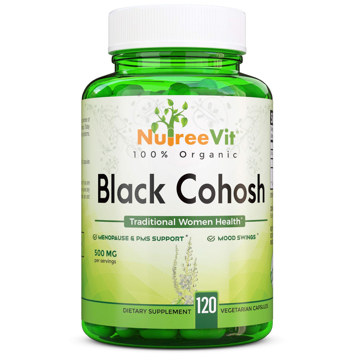 NutreeVit 100% Organic Black Cohosh - 120 Capsules