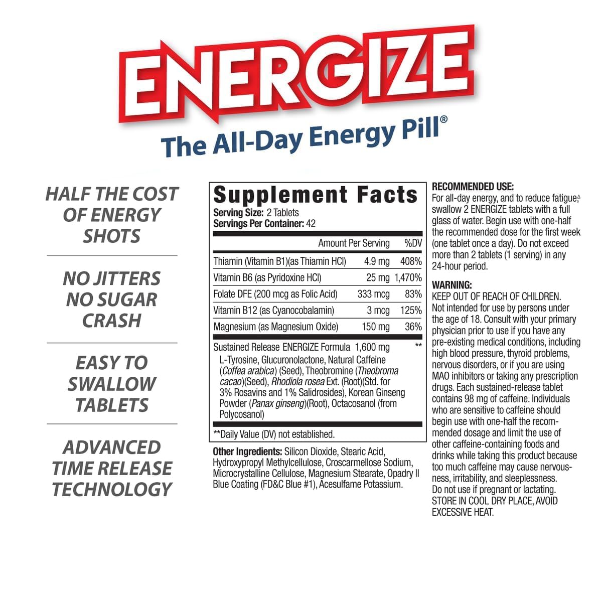 iSatori Energize Caffeine Pills - 84 Tablets - image 2