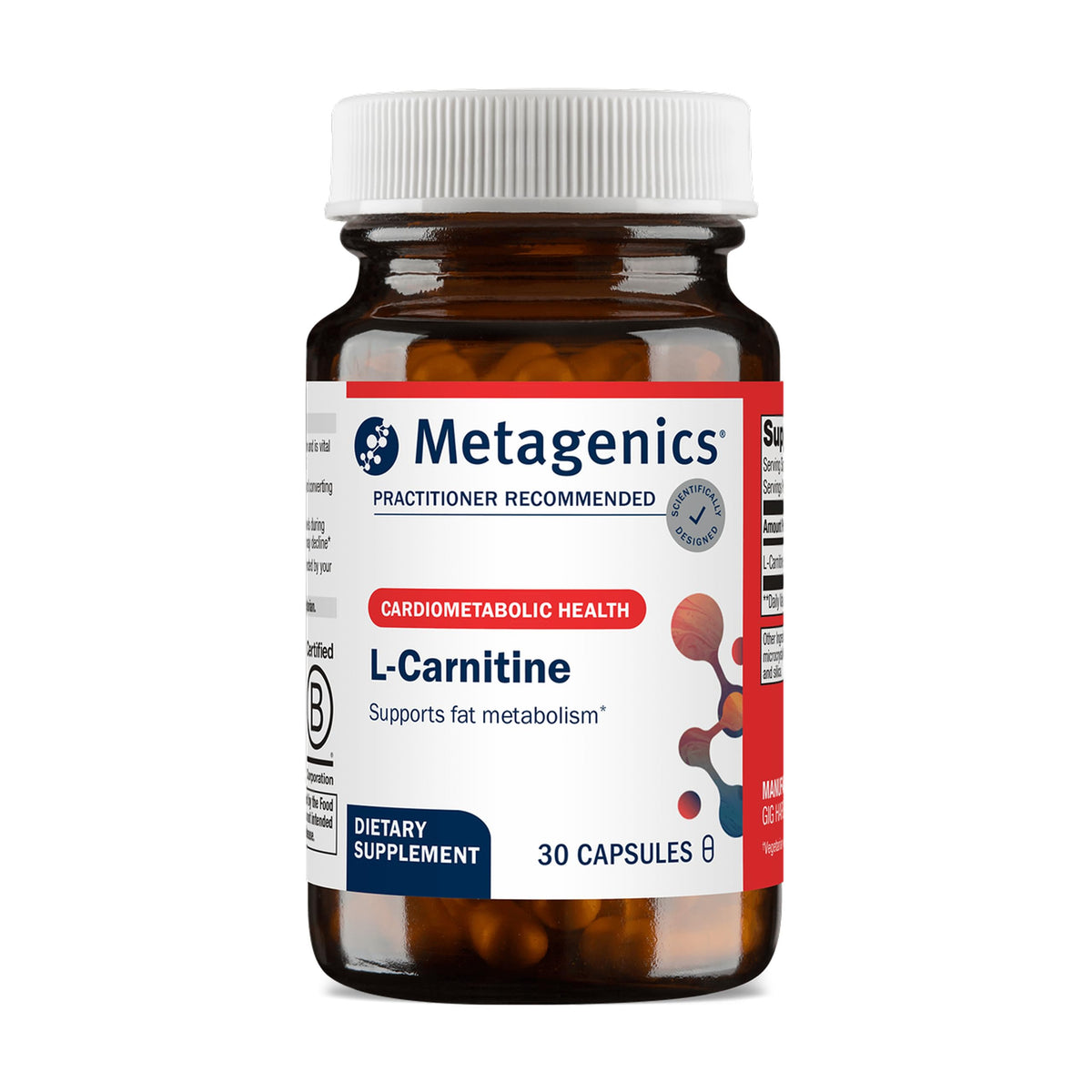 Metagenics L-Carnitine L-Tartrate 500 mg Powder - 30 Servings
