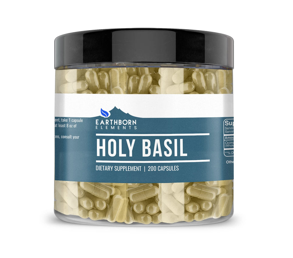 Earthborn Elements Holy Basil 200 Capsules, Pure & Undiluted