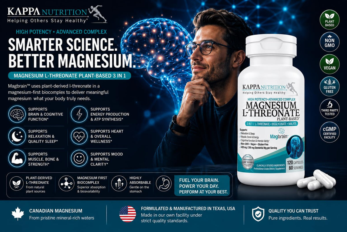 KAPPA NUTRITION Magnesium L-Threonate Plant-Based 3 in 1