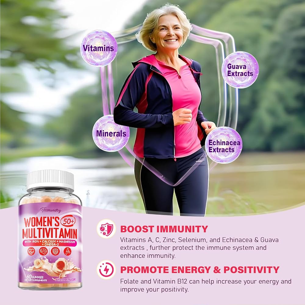 Tcemundry Multivitamin Gummies for Women 50 Plus - with Omega 3