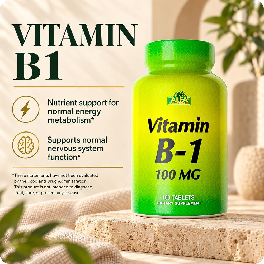 ALFA VITAMINS Vitamin B-1 100 mg - 100 Tablets - image 2