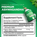 Nutrivein Premium Ashwagandha Capsules 1600mg - 120 Capsules - image 2