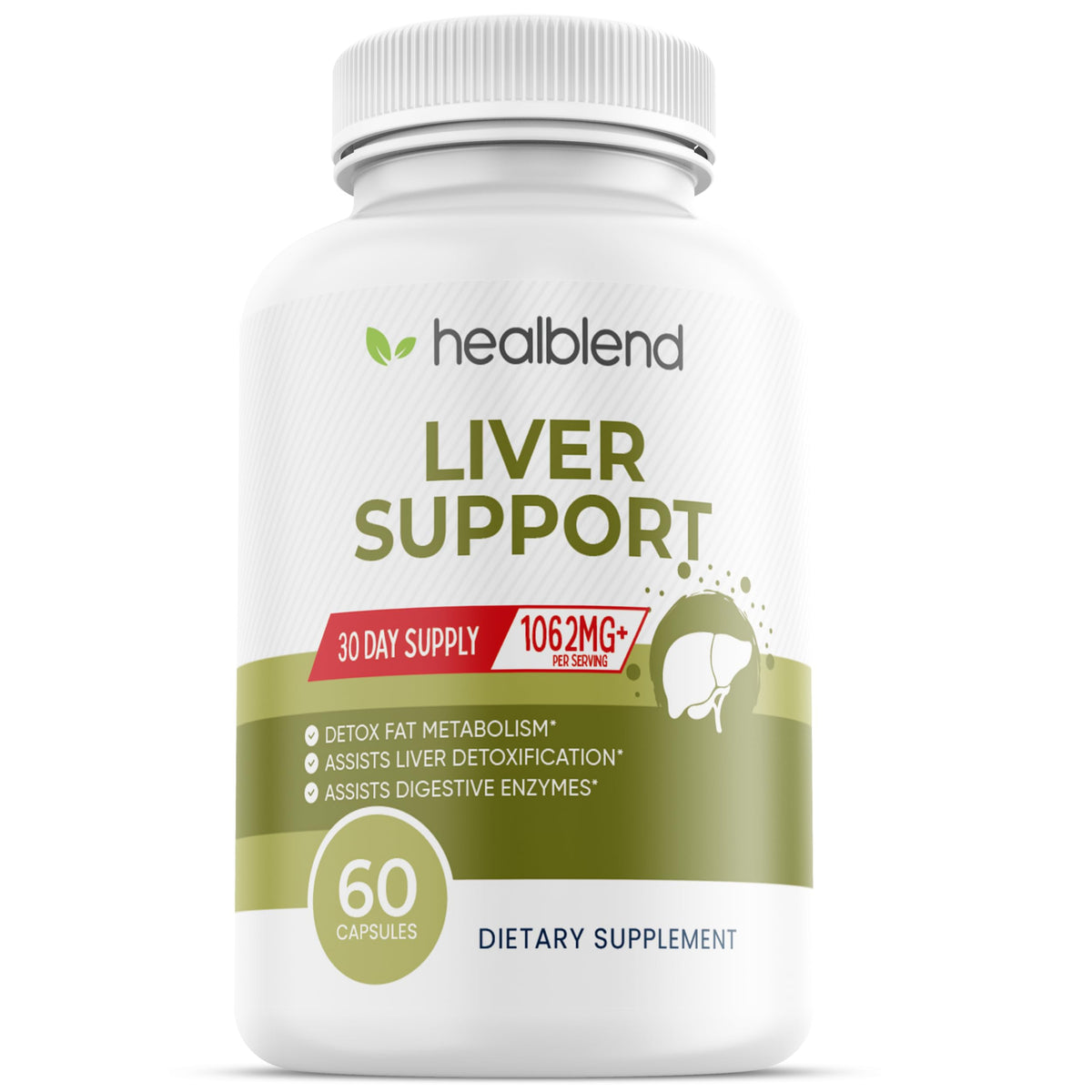 Healblend Liver Support Milk Thistle and Zinc - 60 Vegetarian Capsules
