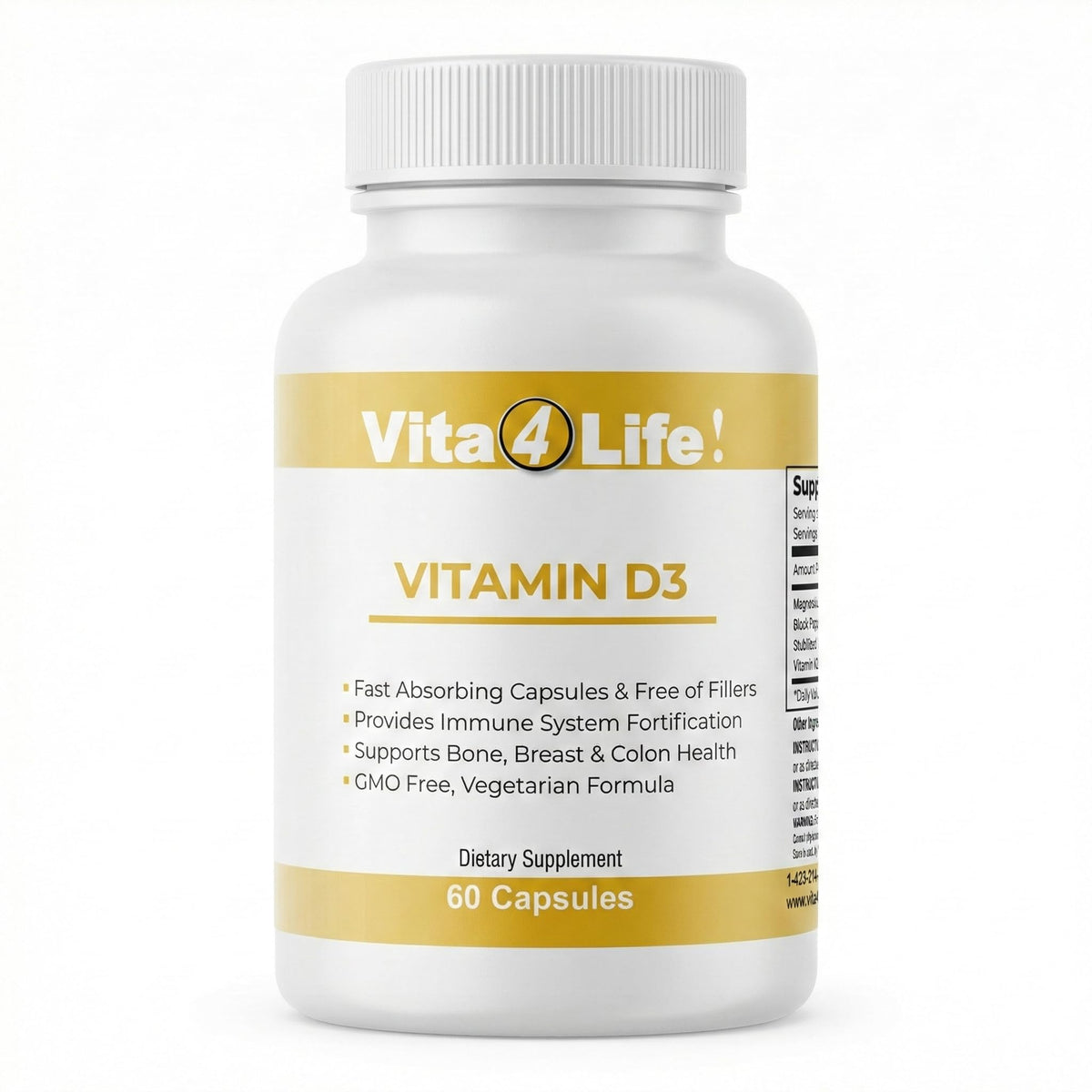 Vita4Life Vitamin D3 with K2 & Magnesium - 90 Capsules
