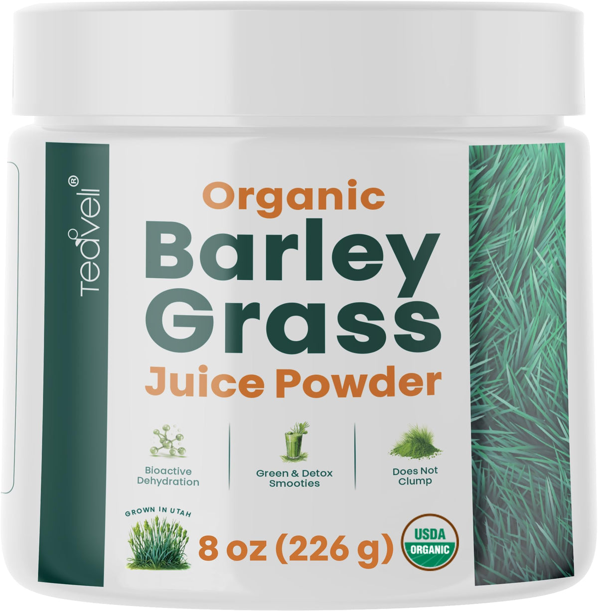 Teaveli Organic Barley Grass Juice Powder - 8 oz
