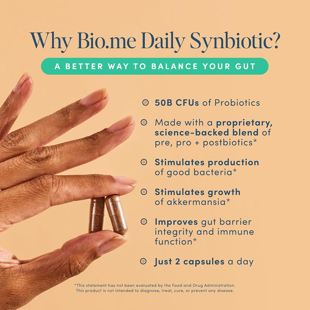 Bio.me Synbiotic 3-in-1 Prebiotics, Probiotics & Postbiotics - 60 Capsules - image 4
