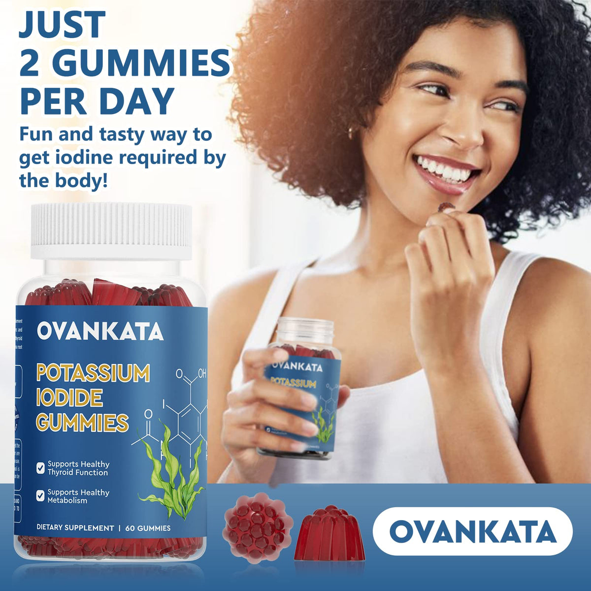 Ovankata Potassium Iodide Gummy Thyroid Support - 60 Gummies - image 4