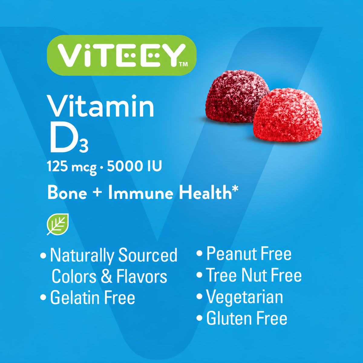 Viteey Vitamin D3 Gummies for Adults & Teens - 5