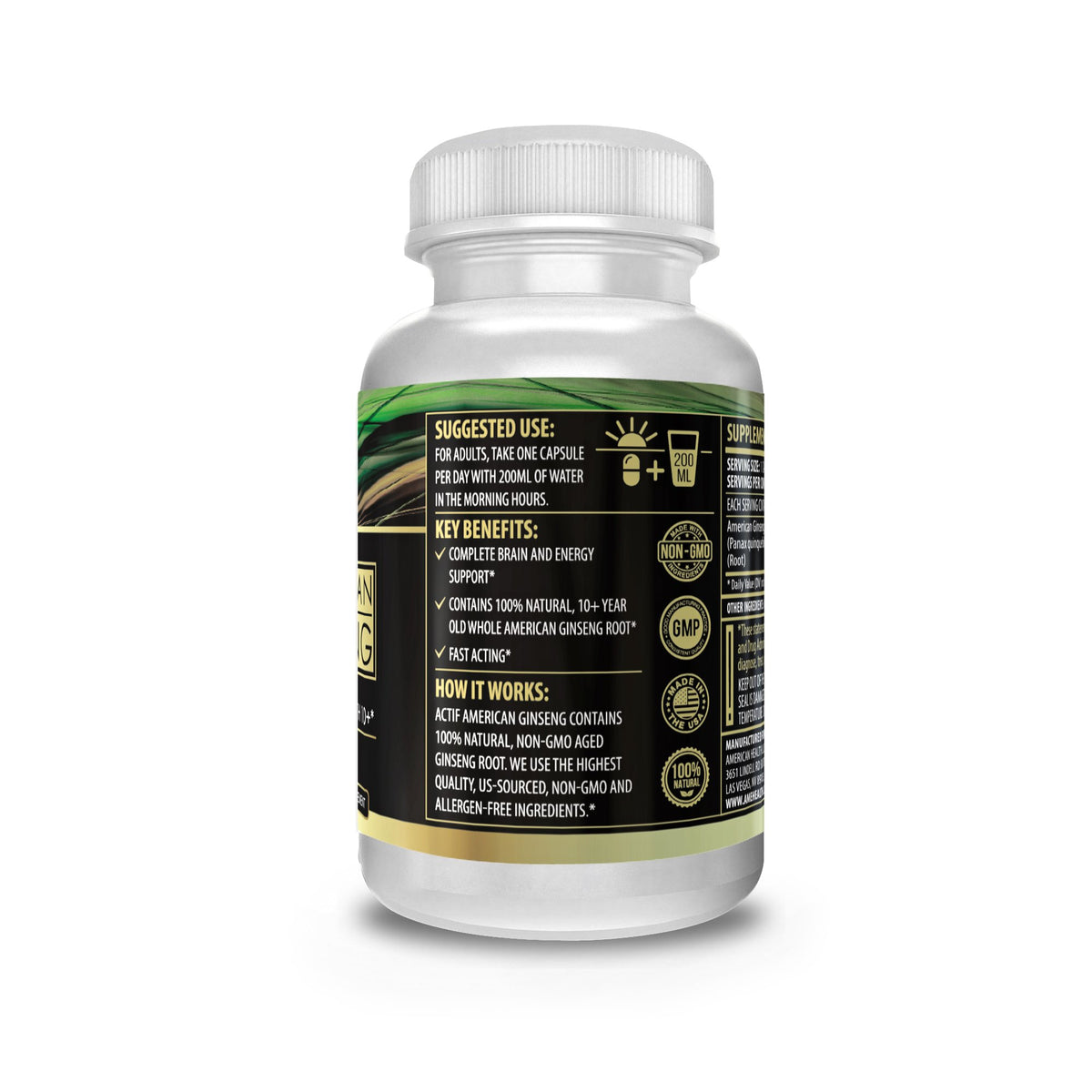 ACTIF American Ginseng 10 Year Old 500mg - 1 Capsules - image 3