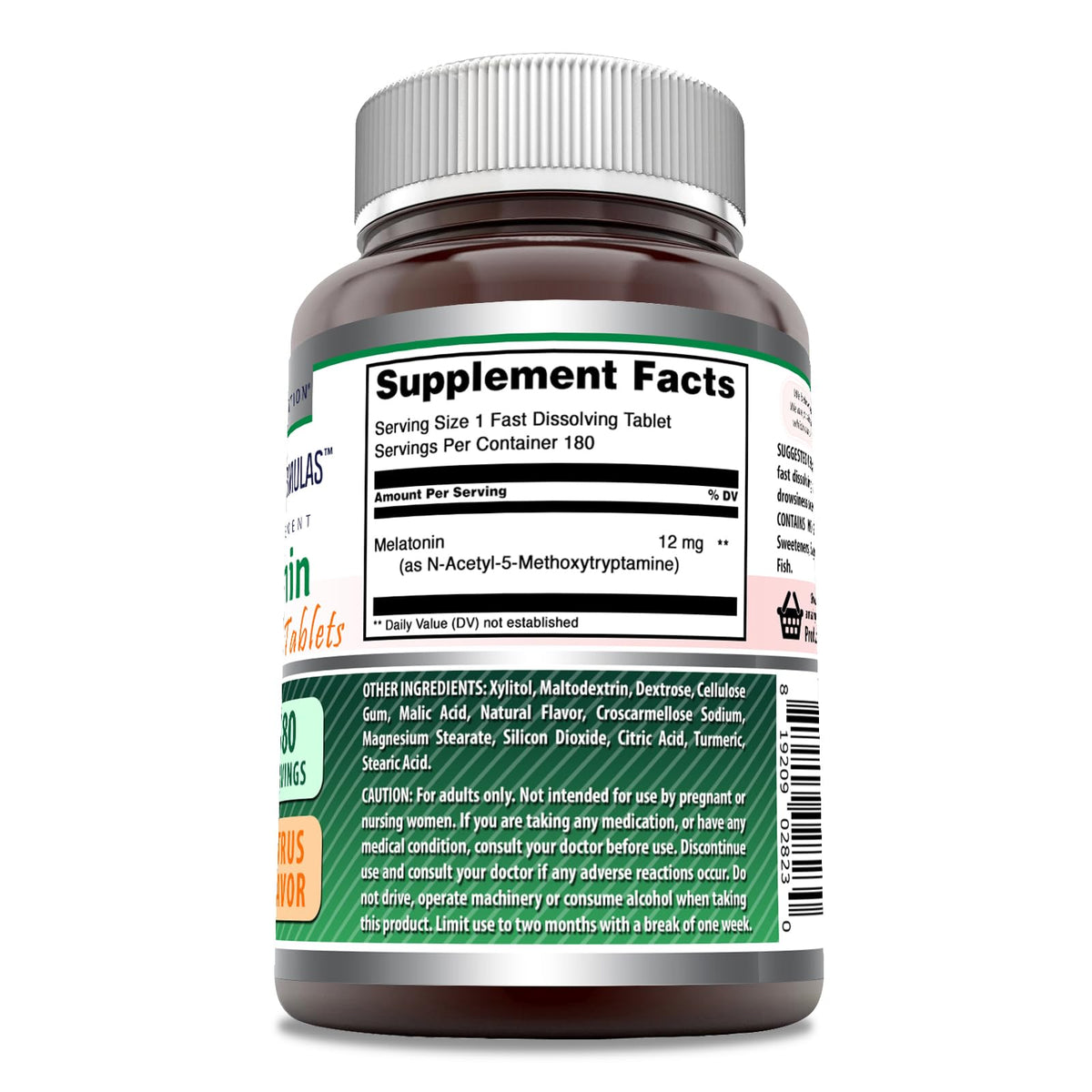 Amazing Nutrition Melatonin 12 mg Tablets - 180 Tablets - image 2