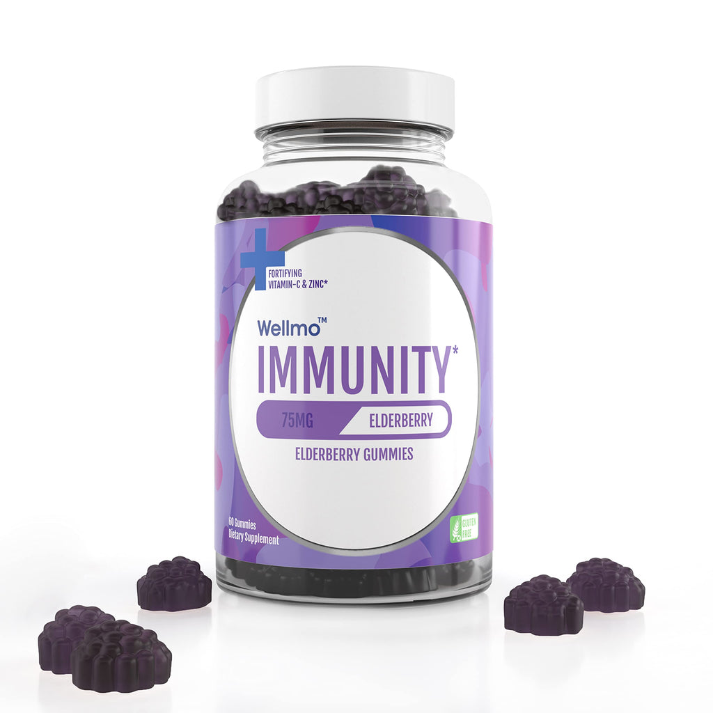 Migdla Wellmo Elderberry Immunity Gummies with Vitamin C and Zinc - 60 Count