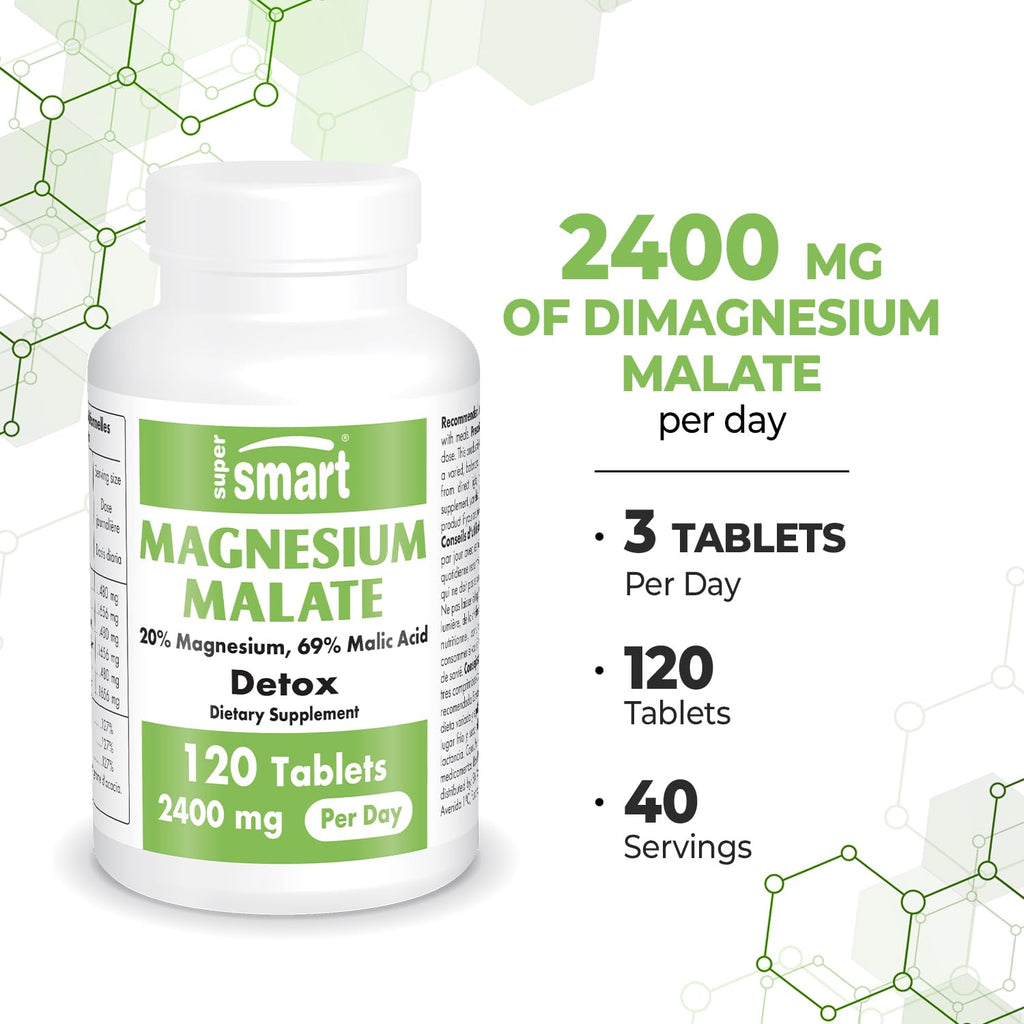 Supersmart Magnesium Malate 2400mg - 120 Tablets - image 5