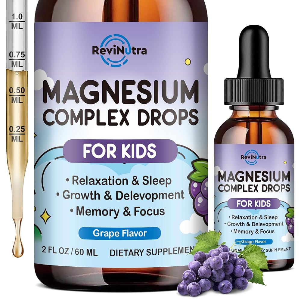 ReviNutra Kids Magnesium Glycinate Liquid Drops, Magnesium for Kids