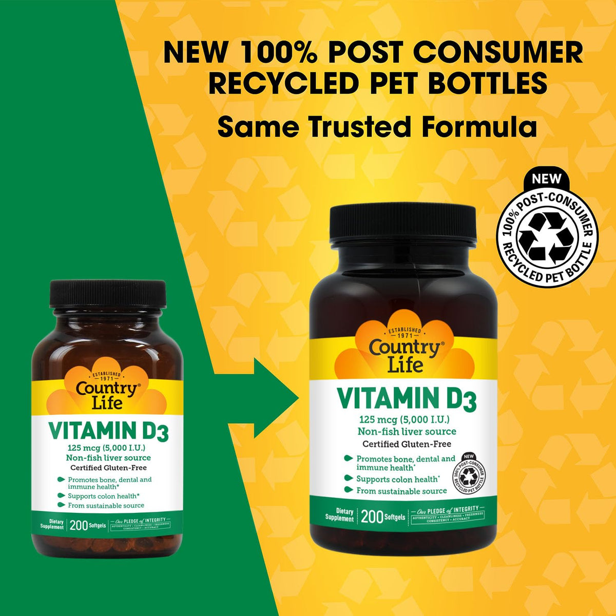 Country Life Vitamin D3 5000 IU - 200 Softgels - image 2