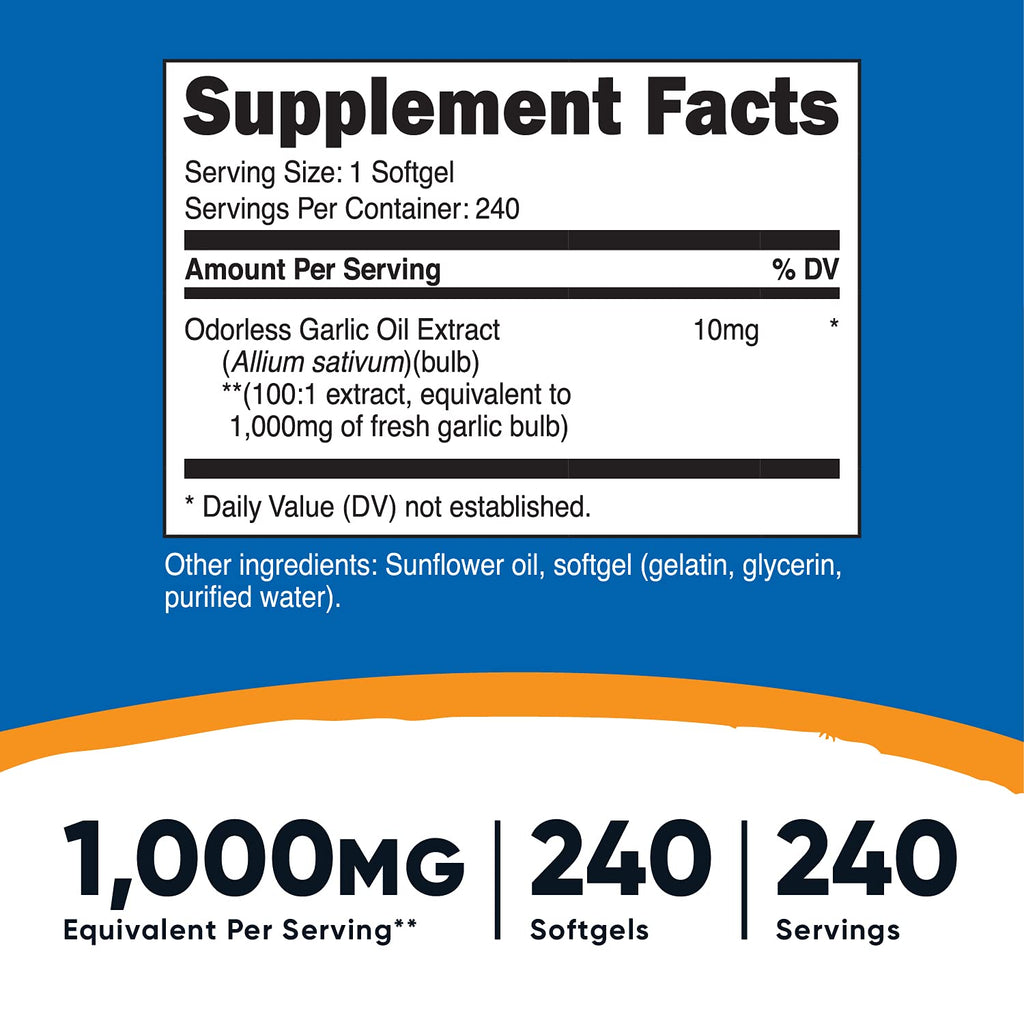 Nutricost Garlic 1000mg