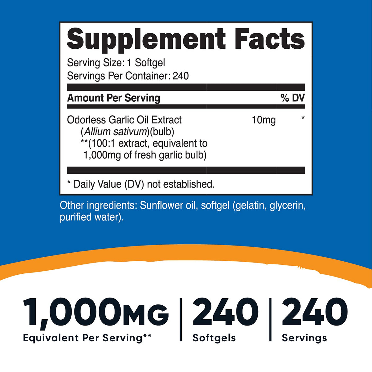 Nutricost Garlic 1000mg