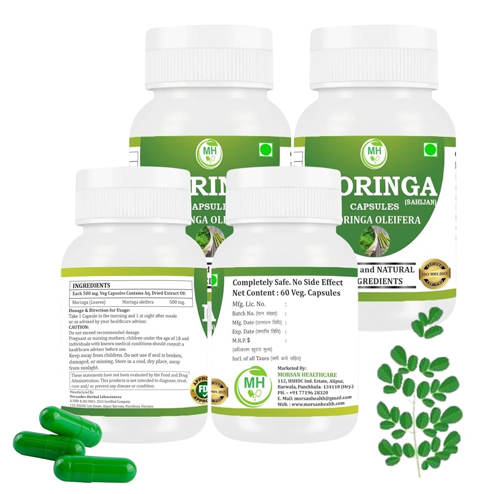 Morsan Healthcare Organic Moringa Capsules - 240 Vegan Capsules - image 2